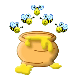 pot de miel avec abeilles 